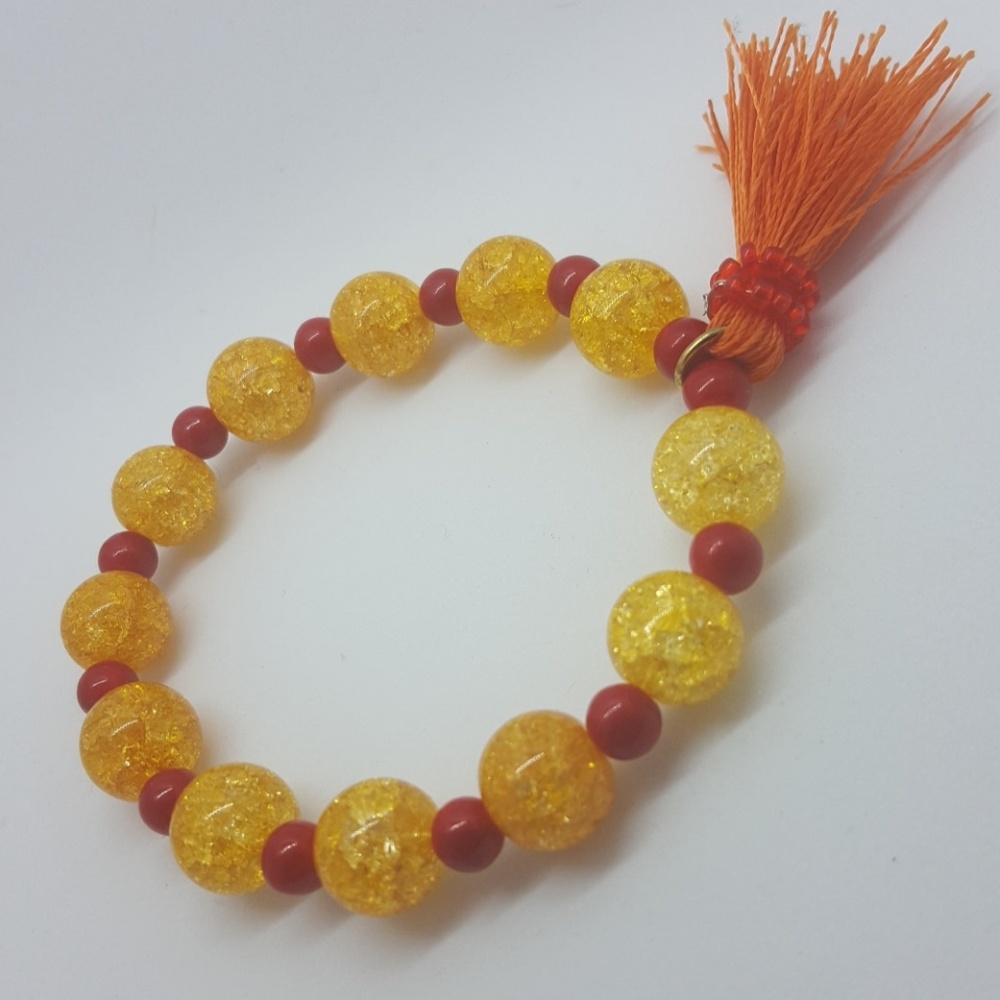 Citrine beaded tassel bracelet